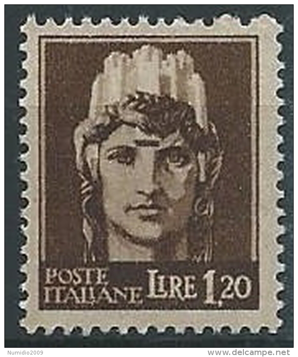 1945 LUOGOTENENZA ROMA 1,20 LIRE FILIGRANA RUOTA MNH ** - ED1054-3 - Neufs