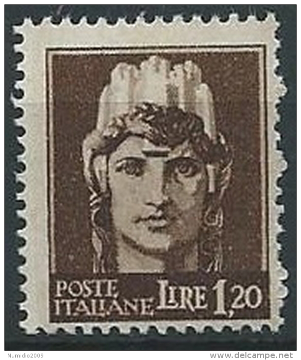 1945 LUOGOTENENZA ROMA 1,20 LIRE FILIGRANA RUOTA MNH ** - ED1055-4 - Neufs