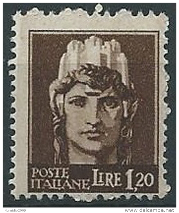 1945 LUOGOTENENZA ROMA 1,20 LIRE FILIGRANA RUOTA MNH ** - ED1055-6 - Neufs