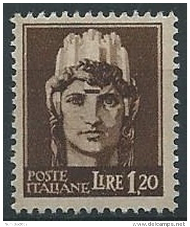 1945 LUOGOTENENZA ROMA 1,20 LIRE FILIGRANA RUOTA MNH ** - ED1055-9 - Neufs