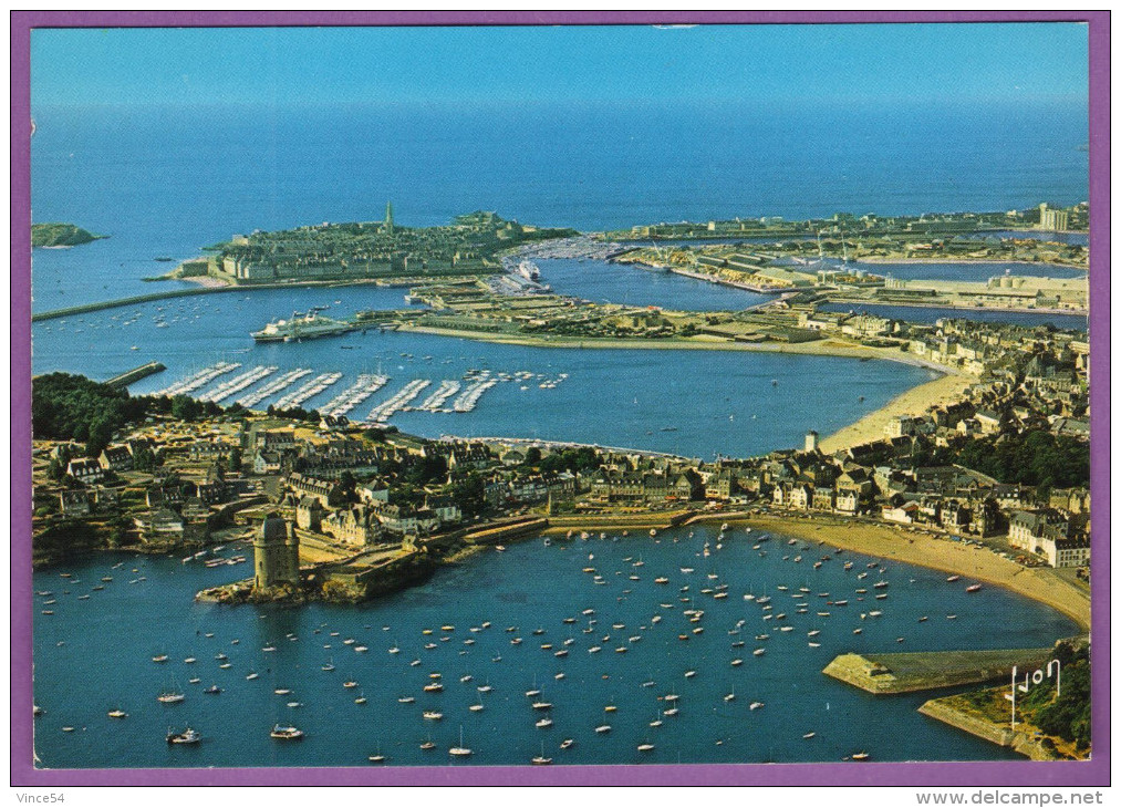 SAINT-MALO - La Tour Solidor, Le Port De Saint-Servan Et Au Fond Le Brittany-Ferries Et La Ville Close - Saint Malo