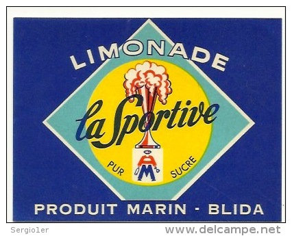 Ancienne étiquette Limonade La Sportive  Produit Marin Blida - Autres & Non Classés