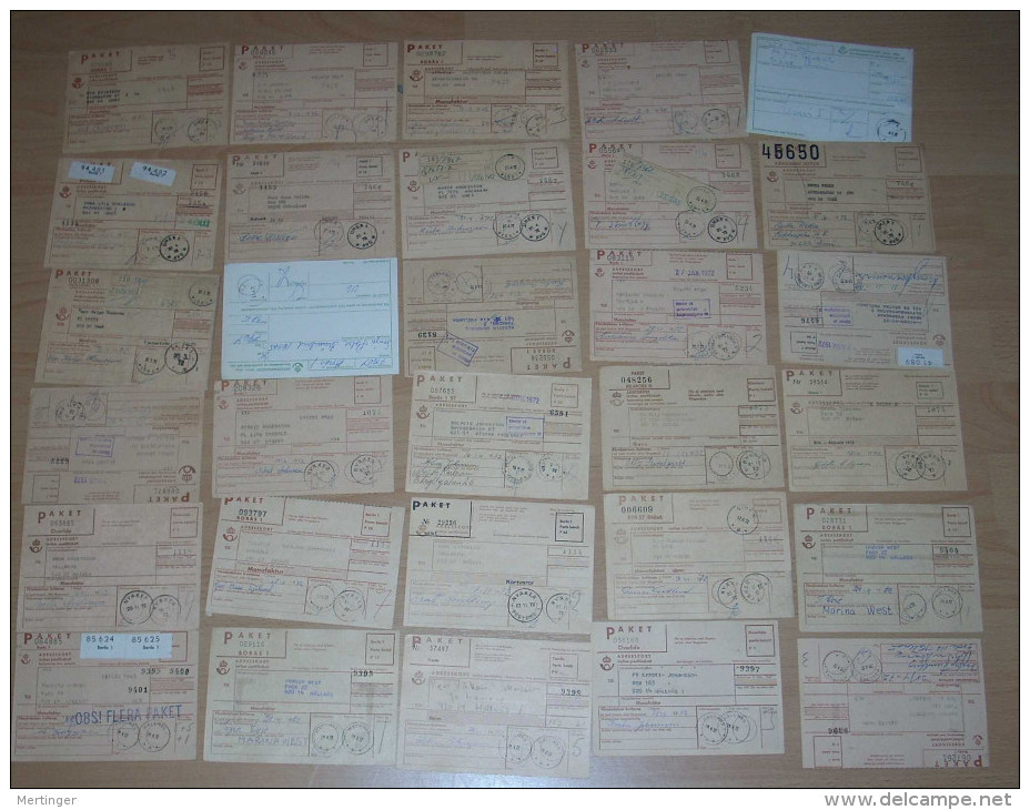 Schweden Sweden 1972 Collection 60 Parcel Registration Cards - Collezioni