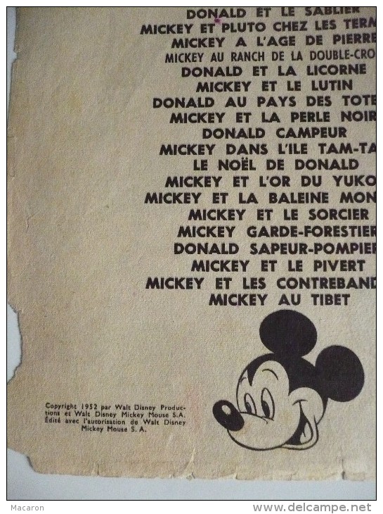 2 Albums LES BELLES HISTOIRES DE WALT DISNEY : DONALD Philatéliste 1953 Et MICKEY Et L'Idole Inca 1952 - Disney