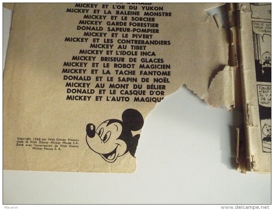 2 Albums LES BELLES HISTOIRES DE WALT DISNEY : DONALD Philatéliste 1953 Et MICKEY Et L'Idole Inca 1952 - Disney