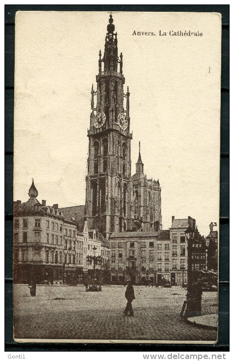 CPA S/w AK Belgien Antwerpen 1916 Allemagne Feldpost "Antwerpen-La-cathedralembelebt  " 1 AK Used - Antwerpen