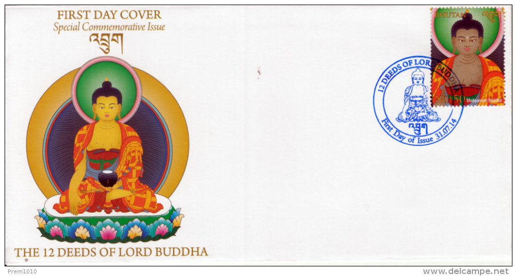 BHUTAN 2014- FDC- BUDDHA - Bouddhisme-Buddhismus - Bhutan