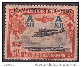 ES370-A943.Spain. Espagne.CRUZ  ROJA 2ª. AEREA .AVION PLUS ULTRA 1927 (Ed 370**) Sin Charnela.MAGNIFICO - Unused Stamps