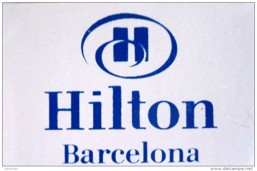 HOTEL RESIDENCIA HILTON BARCELONA SPAIN MINI LUGGAGE LABEL ETIQUETTE AUFKLEBER DECAL STICKER MADRID - Hotel Labels