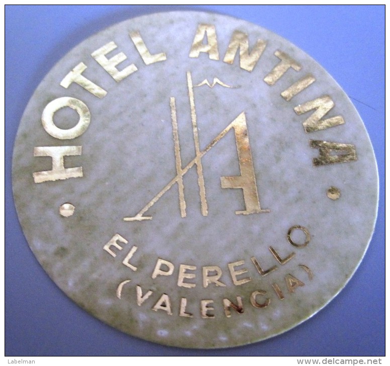 HOTEL RESIDENCIA ANTINA EL PERELLO VALENCIA SPAIN MINI LUGGAGE LABEL ETIQUETTE AUFKLEBER DECAL STICKER MADRID - Hotel Labels