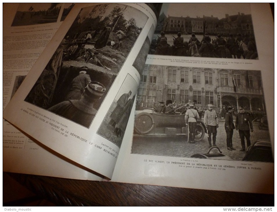 1914  GUERRE MONDIALE :Roi Albert à Furnes;Canadiens De L'armée Britanique; SERBIE  AUTRICHE; Carol 1er; Sommesous - L'Illustration