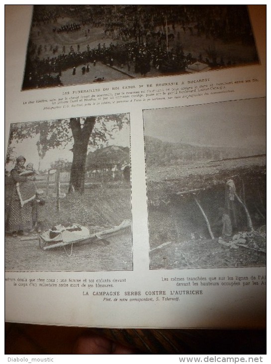 1914  GUERRE MONDIALE :Roi Albert à Furnes;Canadiens de l'armée britanique; SERBIE  AUTRICHE; Carol 1er; Sommesous