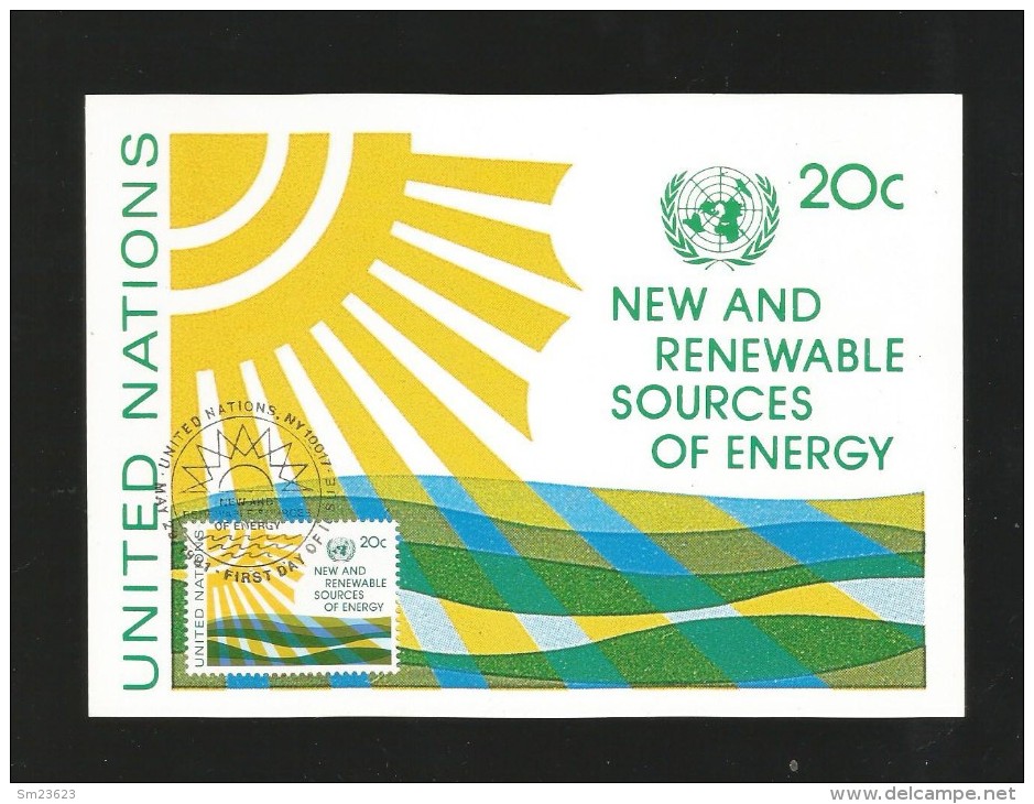 Vereinigte Nationen 1981 Maxi Card , New And Renewable Sources Of Energy - May 29.1981 -2 Scan - - Maximum Cards