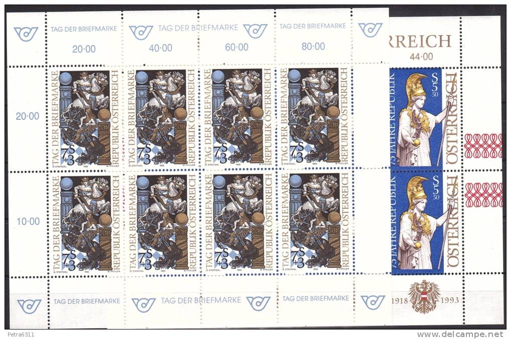 AUSTRIA ÖSTERREICH JAHRGANG 1993 MNH / ** / POSTFRISCH ÜBERKOMPLETT - Ganze Jahrgänge