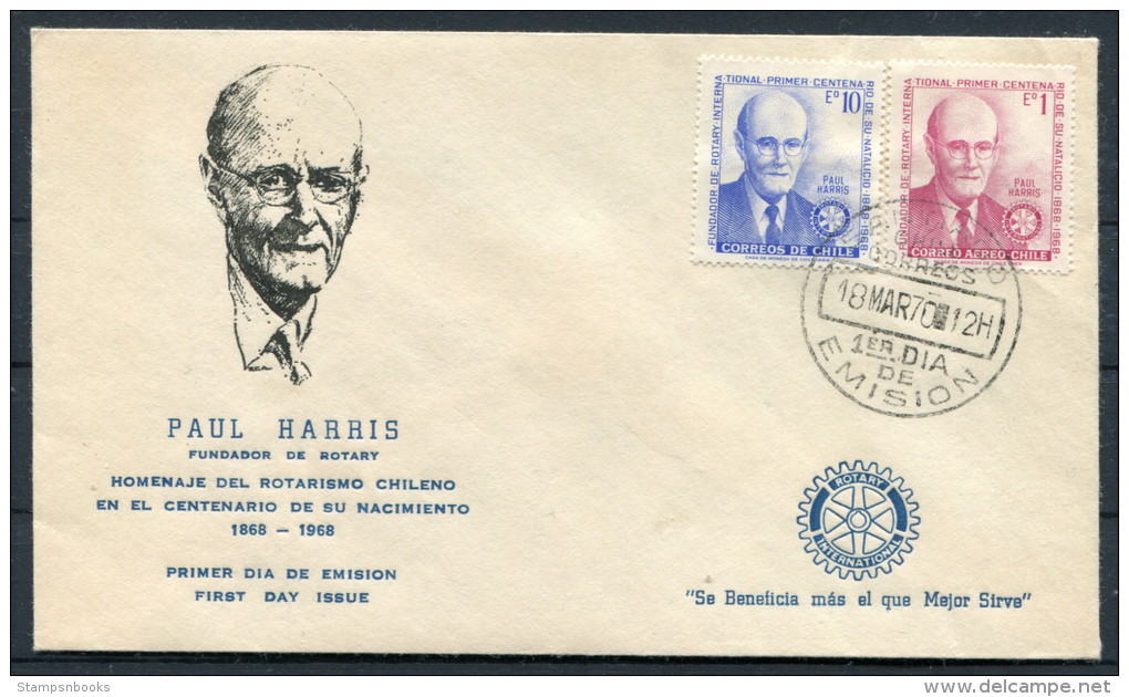 1970 Chile Paul Harris Rotary FDC - Chile