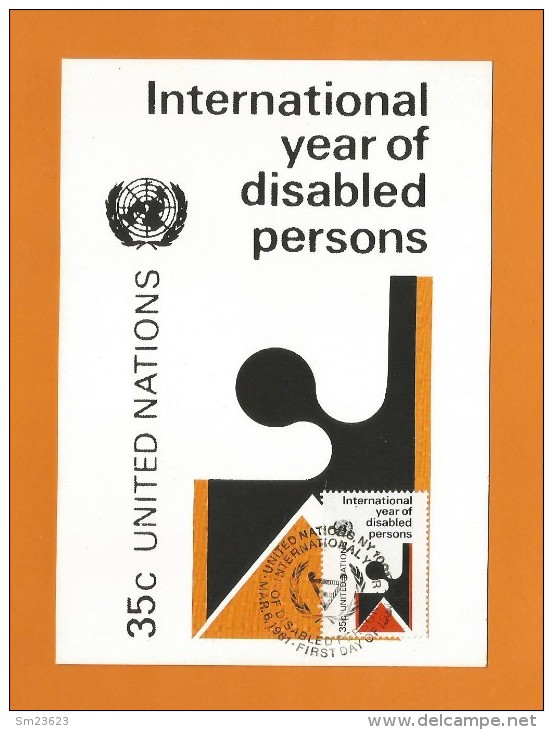 Vereinigte Nationen 1981  Maxi Card , International Year Of Disabled Persons - Mar. 6.1981 -2 Scan - - Maximum Cards