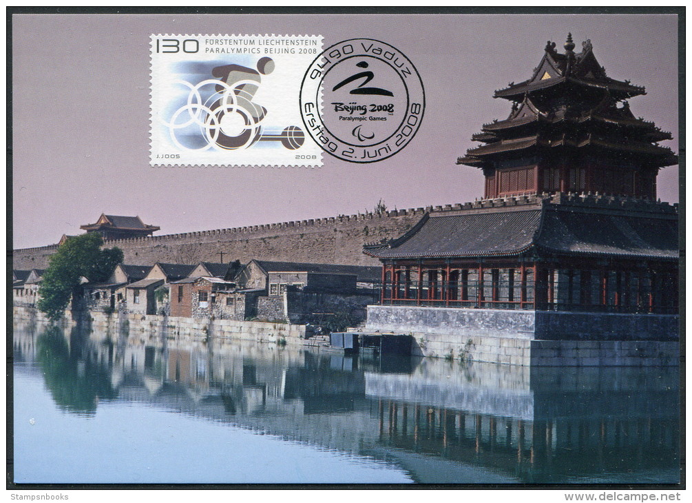 2008 Vaduz China Para Olympics Maxicard - Maximumkarten (MC)