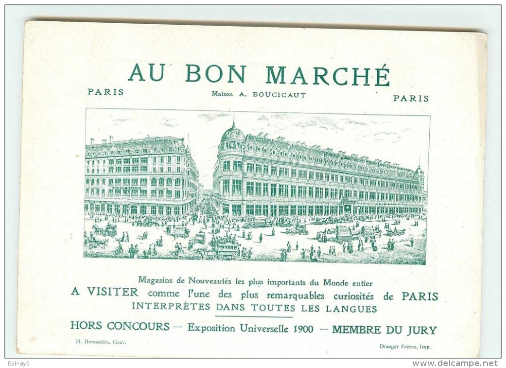 PRIX FIXE - CHROMO - AU BON MARCHE - EXPOSITION UNIVERSELLE 1900 - CHEMINEE - SOUFFLET - METIER - Au Bon Marché