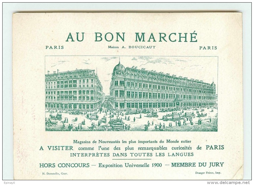 PRIX FIXE - CHROMO - AU BON MARCHE - EXPOSITION UNIVERSELLE 1900 - METIER - RAMONEUR - Au Bon Marché