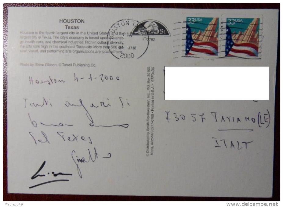 UNITED STATES 2000 4 Gennaio HOUSTON Cartolina Viaggiata X TAVIANO LECCE ITALIA  - VEDI FOTO - Houston