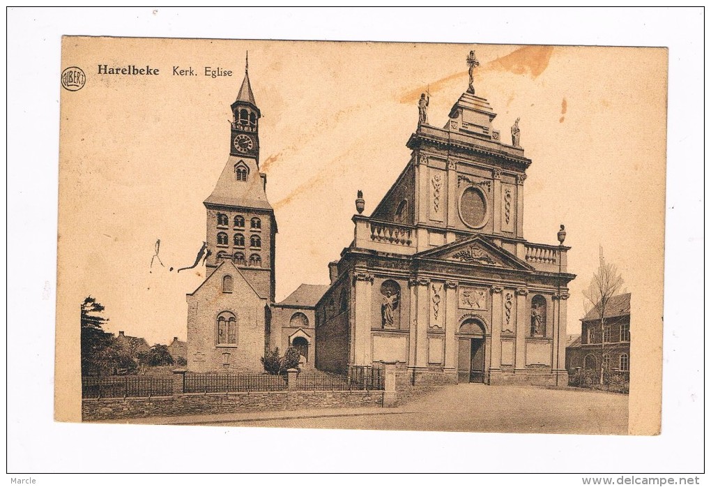 Harelbeke  Kerk Eglise  Gelopen 1929  Uitg. Vandebuerie - Libeer - Harelbeke