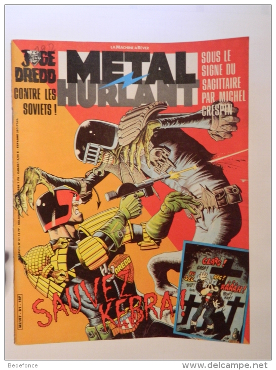 Métal Hurlant - 81 - Avec Juge Dredd, Aussi Chaland, Jodorowsky, Arno, Dionnet, Crespin, Staline, Montelllier - Métal Hurlant