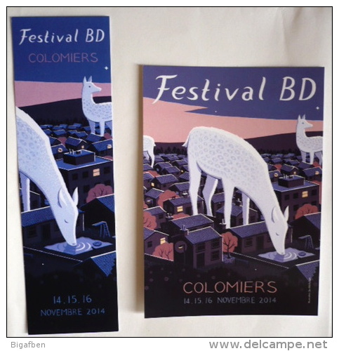 CP + Marque-page FESTIVAL BD COLOMIERS 2014 / Dessin Jon McNAUGHT / NEUF ! - Cartes Postales