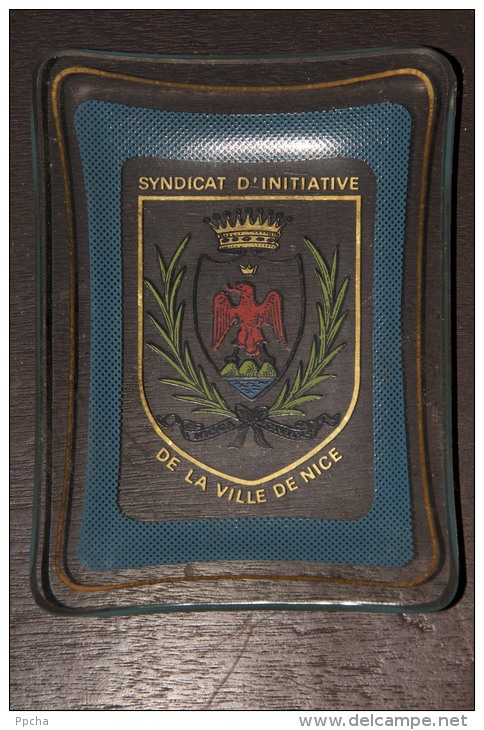 Cendrier Nice Vintage !!! Armoiries Arms Wappen VERRE GLAS - Verre