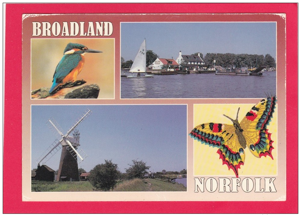 Multi View Of, Norfolk Broadland, England, Posted With Stamp U27. - Autres & Non Classés