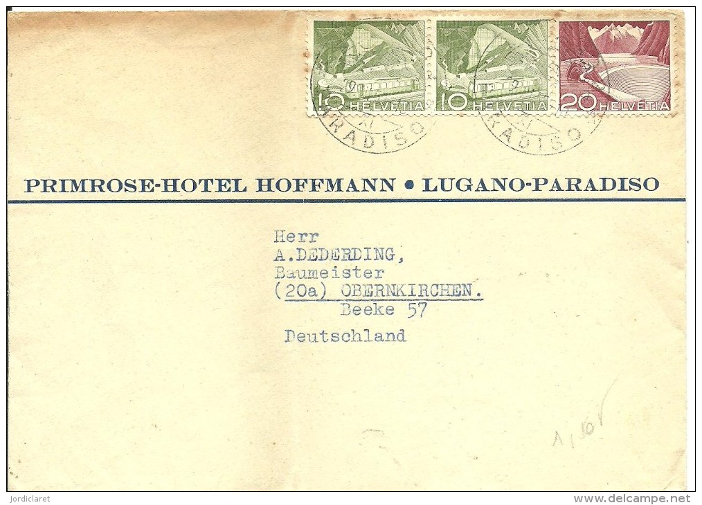 CARTA SUIZA  HOTEL HOFMAN 1953 - Hotel- & Gaststättengewerbe