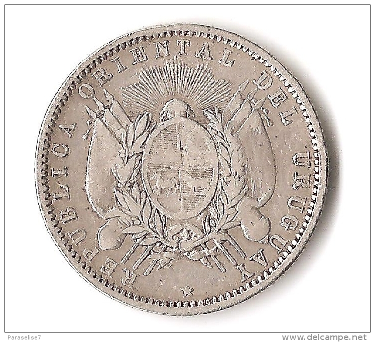 URUGUAY  20 CENTESIMOS  1877 ARGENT - Uruguay