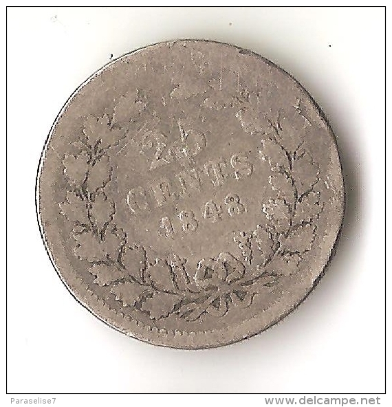 25 CENTS 1848 ARGENT - Monedas En Oro Y Plata