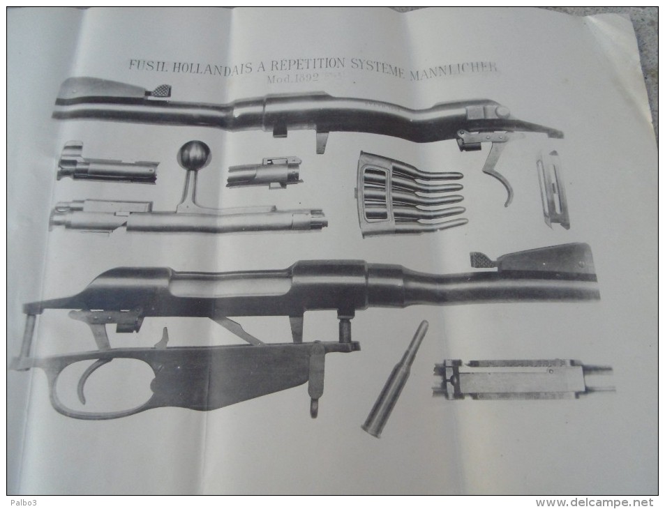 Rare Affiche Fusil A Répetition Hollandais Systeme MANNLICHER Mod 1892 - Decorative Weapons