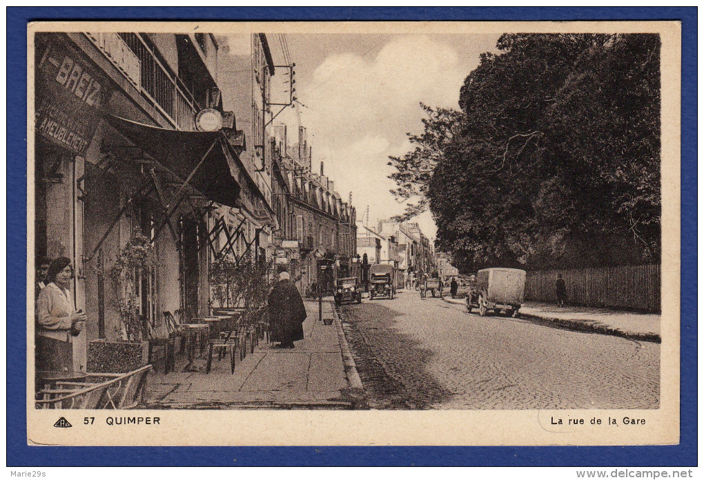 29 QUIMPER La Rue De La Gare ; Voitures - Animée - Quimper