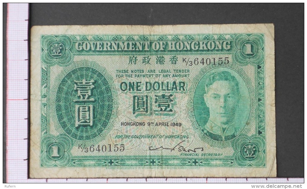 HONG KONG  1  DOLLAR  1949  DATE 09-04-1949 -  (Nº09551) - Hongkong