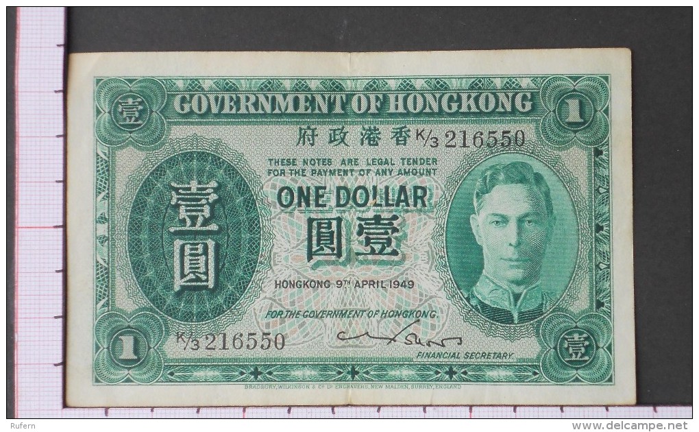 HONG KONG  1  DOLLAR  1949  DATE 09-04-1949 -  (Nº09552) - Hongkong