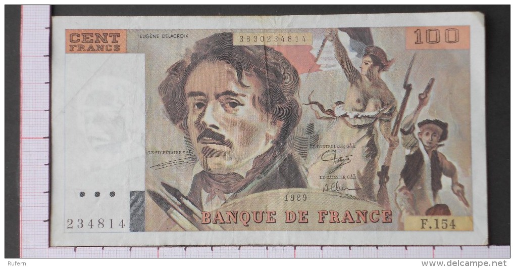 FRANCE  100  FRANCS  1989   -  (Nº09560) - 100 F 1978-1995 ''Delacroix''