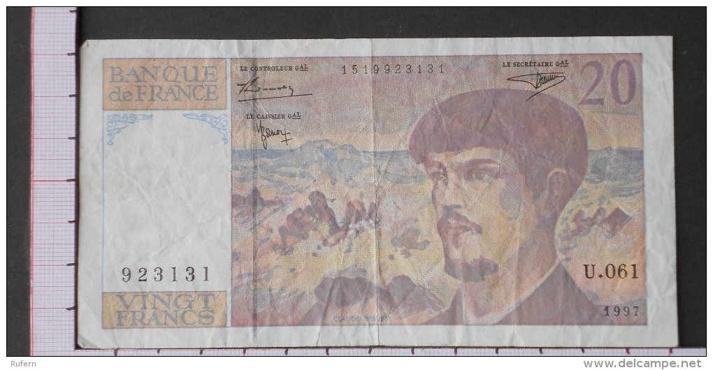 FRANCE  20  FRANCS  1997   -  (Nº09561) - 20 F 1980-1997 ''Debussy''