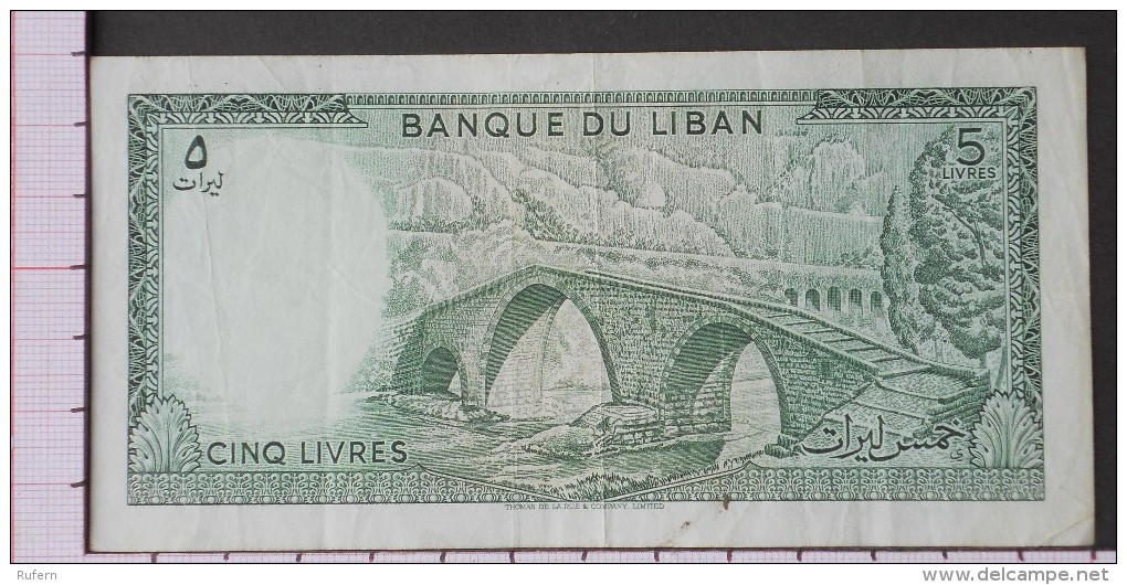 LEBANON  5  LIVRES  1964-86   -  (Nº09570) - Liban