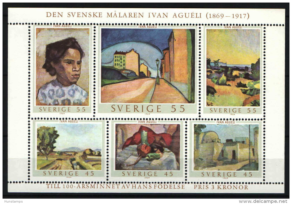 Sweden 1969. Paintings Very Nice Sheet MNH (**) - Blocks & Sheetlets