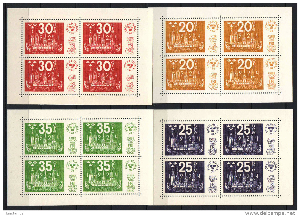 Sweden 1974. Stockholmia Stamp Exhibition Complete Sheet Garniture MNH (**) - Blocs-feuillets