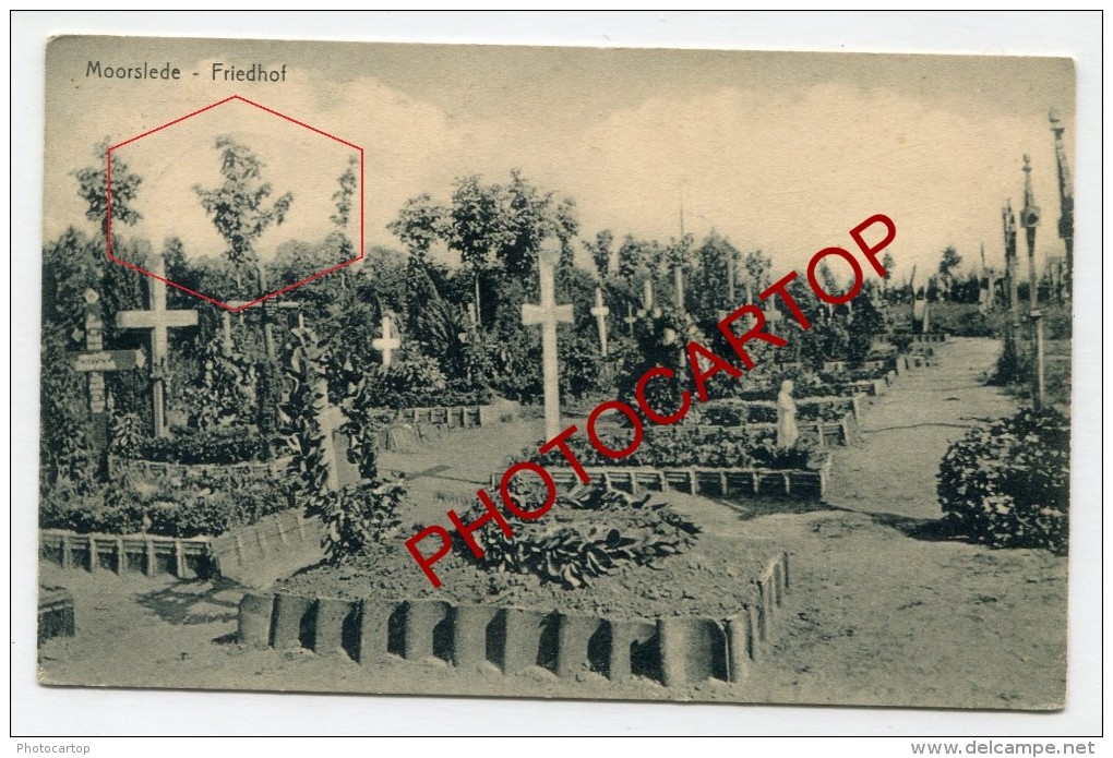 MOORSLEDE-Tombes Allemandes-Cimetiere-Carte Allemande-Guerre 14-18-1WK-BELGIQUE-BELGIEN-Feldpost Nr.5- - Moorslede