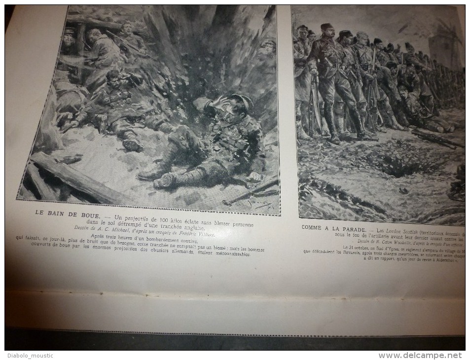 1914  GUERRE MONDIALE :Pioupiou à ELISABETH;Dans Les Huttes;SERMAIZE-les-BAINS;Maurupt;Ernest Psichari;BRUAY;Russie - L'Illustration