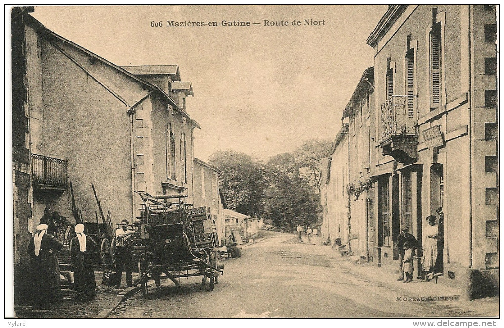 Cpa 79 Mazières Route De Niort - Mazieres En Gatine