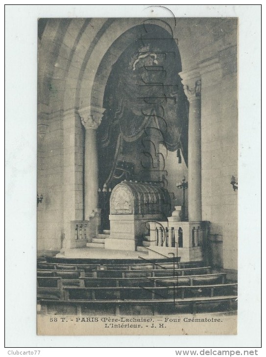 Paris 20ème Arrondssement (75) : L'intérieur De  La Chapelle Four Crématoire Cimetière Du Père-Lachaise En 1920 PF. - Arrondissement: 20