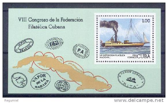 Cuba HB 073 **  Barco. 1982 - Blocs-feuillets