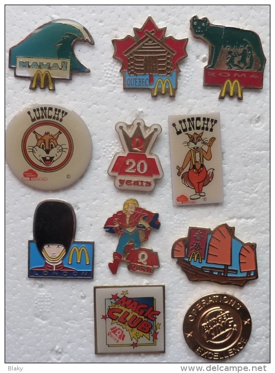 201411- DE 1995 - MAC DO -QUICK- BURGER KING 12 PINS - Loten