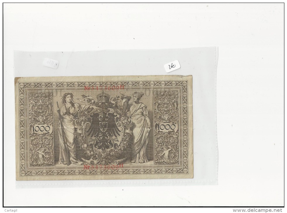 Billets -  B1550 - Allemagne - 1000 Mark 1910 ( Type, Nature, Valeur, état... Voir 2 Scans) - 1.000 Mark