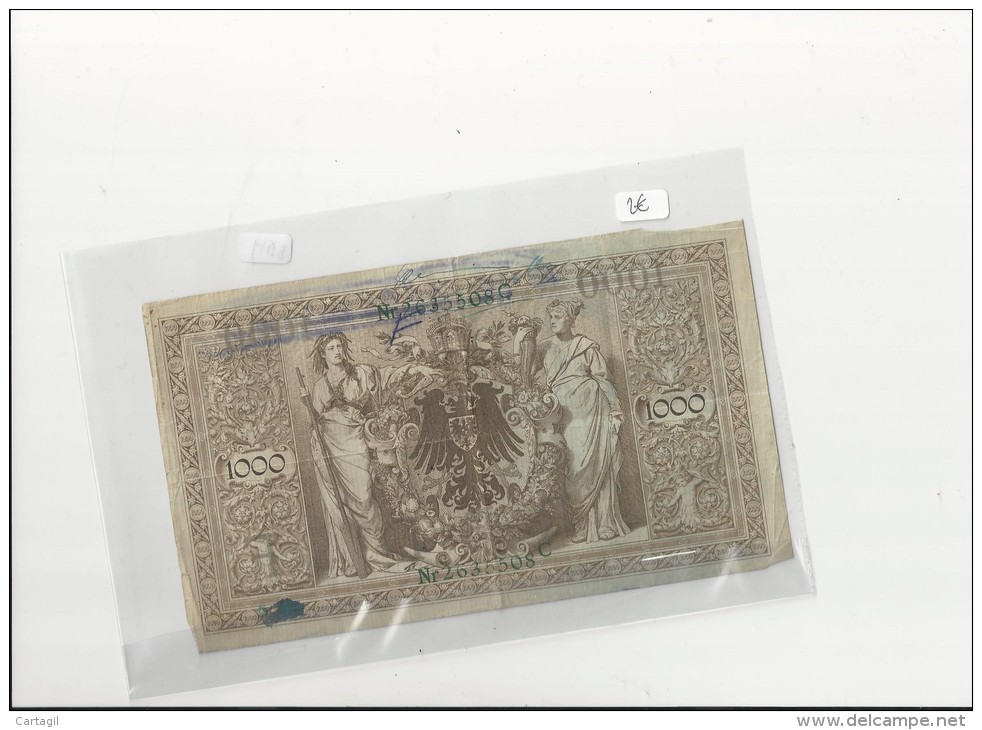 Billets -  B1549- Allemagne - 1000 Mark 1910 ( Type, Nature, Valeur, état... Voir 2 Scans) - 1.000 Mark