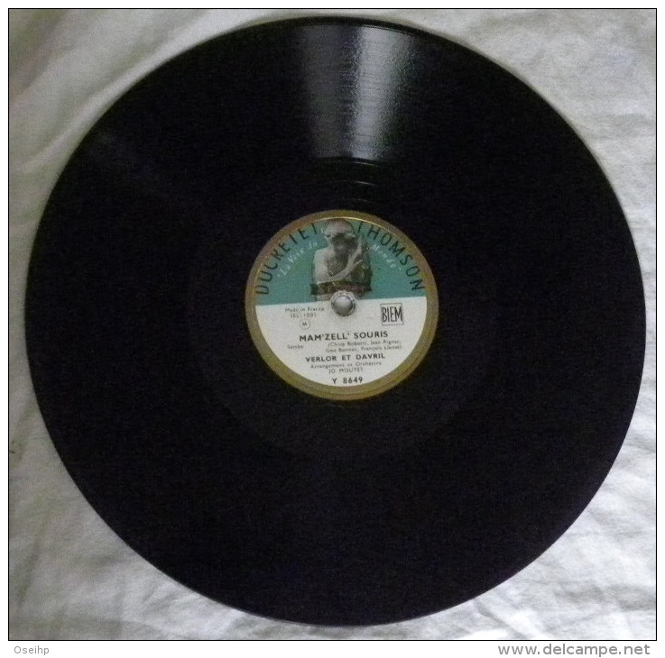 Disque Vinyle 78T VERLOR Et DAVRIL L'Ile Des Cocotiers Mam'zell' Souris 78 Tours Ducretet Thomson Y 8649 - 78 Rpm - Gramophone Records